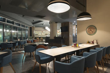Interior of an empty restaurant