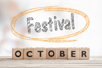 October festival sign made of wood