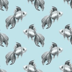 Fototapeta premium Fish. Seamless pattern 2