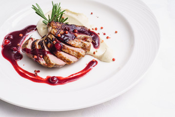 duck breast with sauce