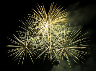 Obraz premium fireworks in the dark sky background