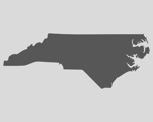 Obraz premium Black map state North Carolina - vector illustration.