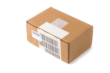 Corrugated cardboard box package isolated