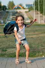 emotions girl with a backpack
