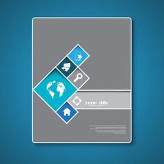 Abstract brochure template design with squares and rectangles