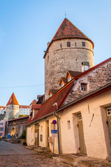 Fototapeta premium Medieval wall in Tallinn, Estonia