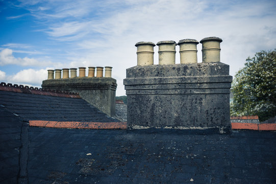 Chimney Stacks On Victorian Terrace