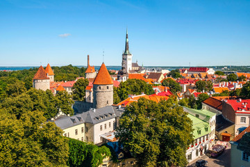 Obraz premium View on Tallinn old town in Estonia