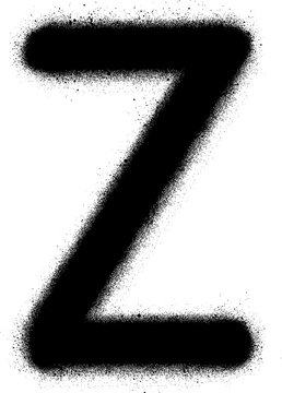 sprayed Z font graffiti in black over white