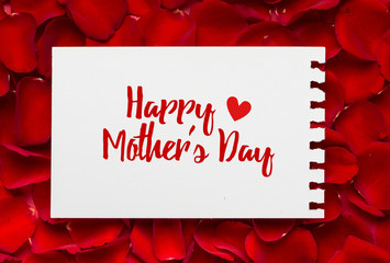 Mother's day card with red Roses