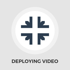 Fototapeta na wymiar Deploying video vector flat icon