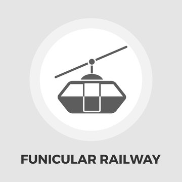 Funicular railway flat icon