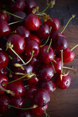 Fresh black cherries fruit