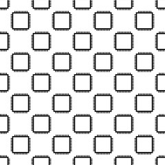 Seamless wallpaper pattern from processors, technology background, vector illustration