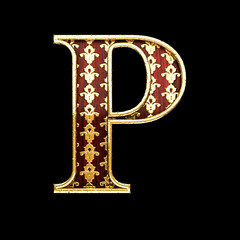 p golden letter 3d illustration