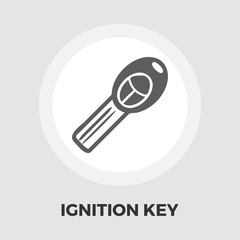 Ignition key flat icon