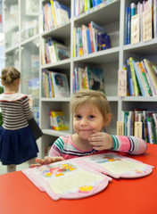  girls in  children's library