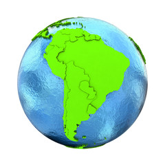 South America on green Earth