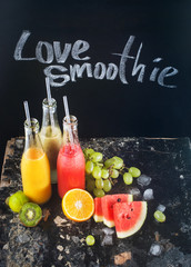 Chalk Drawing Love Smoothie Bottles Black