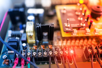 Fototapeta na wymiar Circuit electronic on motherboard