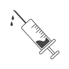 Syringe medical vector icon