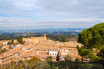 Fototapeta na wymiar Panoramic view from San Gimignano, Tuscany, Italy