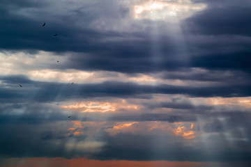 rays of Sun through the clouds