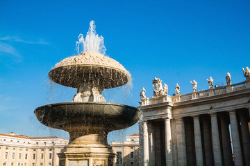 Fototapeta na wymiar The Fountain of St. Peter's Square, Vatican city