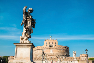 Bridge and castle Sant'Angelo. Rome, Italy