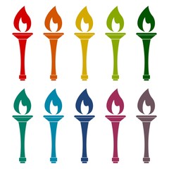 Torch icons set 