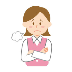 ため息をつく女性社員