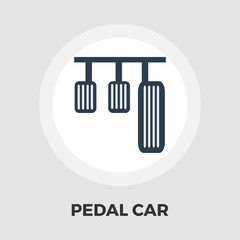 Pedal car icon flat