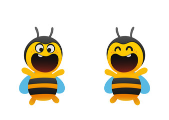 funny bee smiles broadly two types