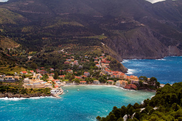 Obraz premium Assos, a small and charming village on the Ionian Island Kefalonia