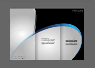 Tri-fold brochure template design with blue color

