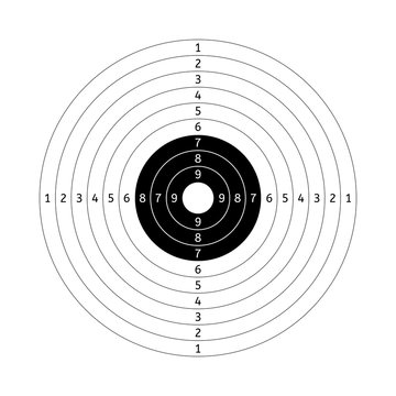 Shooting target with points