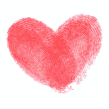 Creative poster with double fingerprint heart