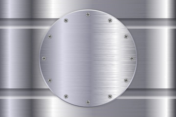 Fototapeta na wymiar Metal background with round plate