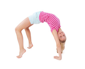 Fototapeta na wymiar young girl doing gymnastics