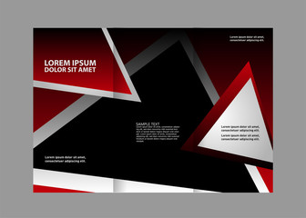 Vector empty tri-fold brochure print template design, trifold bright booklet or flyer
