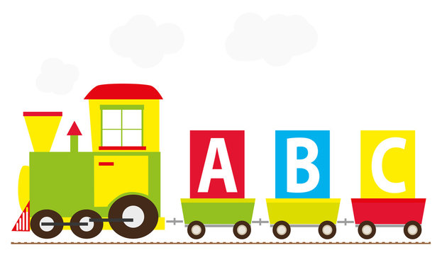 Simple abc toy train - vectors illustration for children