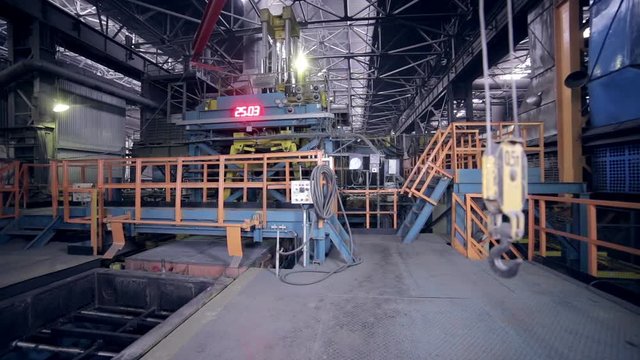 Robotics assembling line at a modern industrial factory. HD.