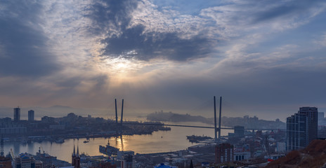 Fototapeta premium Cityscape, daylight view. Winter.