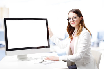 Working on computer