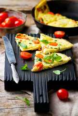 fritatta with pumpkin and bacon.