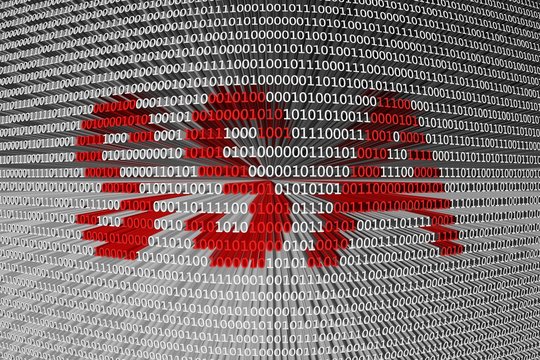SSA in the form of binary code, 3D illustration