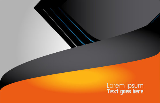 Orange, black vector Template Abstract background with curves lines and shadow. For flyer, brochure, booklet and websites design
