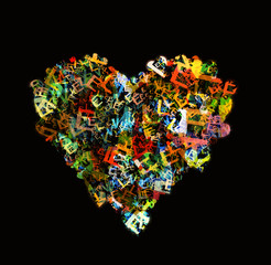 heart shape from alphabet symbol