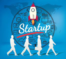 Silhouette people for business  startup