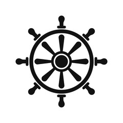 Rudder / Black rudder symbol, isolated on white background. © bluebright